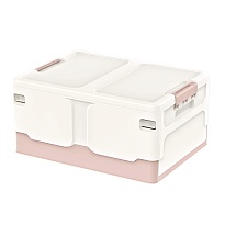 Ящик пластиковый складной белый, дно розовое, 480х360х240 мм в Кропоткине
