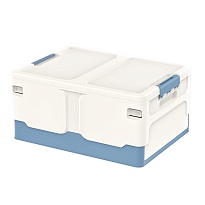 Ящик пластиковый складной белый, дно синее, 480х360х240 мм в Кропоткине