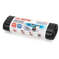 Мешки для мусора 60 л, черные, в рулоне 20 шт., ПНД, 10 мкм, 700х600 мм, LAIMA, 601381 в Кропоткине