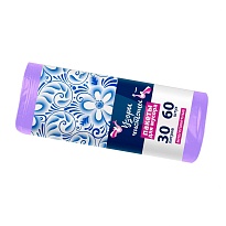 Мешки для мусора 30 л, сиреневые, в рулоне 60 шт., ПНД, 6 мкм, 560х480 мм, Узоры Чистоты, МУ4251 (МН 30-60сир) в Кропоткине