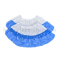 Бахилы бело-синие 1000 шт (500 пар), 48 мкм, двойная подошва, с одной резинкой, Эконом+ в Кропоткине