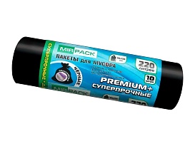 Мешки для мусора 220 л, черные, в рулоне 10 шт., ПВД, 45 мкм, 1250х930 мм, PREMIUM+, 2201068 в Кропоткине Мешки для мусора 220 л, черные, в рулоне 10 шт., ПВД, 45 мкм, 1250х930 мм, PREMIUM+, 2201068 в Кропоткине