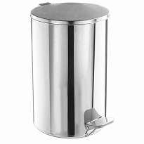 Ведро для мусора с педалью, усиленное, Титан, 20 л, кольцо под мешок, нержавеющая сталь, хром в Кропоткине