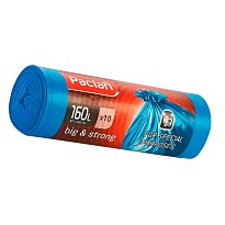 Мешки для мусора 160 л, синие, в рулоне 10 шт., ПВД, 21 мкм, 1200х870 мм, PACLAN Big&Strong, 604075 в Кропоткине