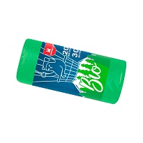 Мешки для мусора 20 л, биоразлагаемые, зеленые, в рулоне 30 шт., ПНД, 8 мкм, 500х400 мм, БИО, МБ2097 (МНБ 20-30ж) в Кропоткине