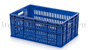 Ящик для молока, мяса, овощей и фруктов большая перфорация дно перфорированное синий в Кропоткине