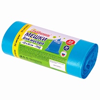 Мешки для мусора 35 л, синие, в рулоне 30 шт., ПНД, 10 мкм, 600х500 мм, Любаша, 608091 в Кропоткине Мешки для мусора 35 л, синие, в рулоне 30 шт., ПНД, 10 мкм, 600х500 мм, Любаша, 608091 в Кропоткине
