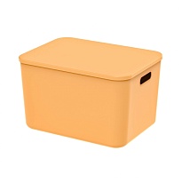 Ящик пластиковый вкладываемый желтый 410х305х245 мм в Кропоткине