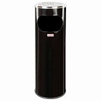 Урна с пепельницей 18 литров, нержавеющая сталь, черная, LAIMA PROFESSIONAL в Кропоткине