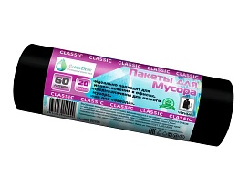 Мешки для мусора 60 л, черные, в рулоне 20 шт., ПНД, 7 мкм, 700х600 мм, MIRPACK Classik, 602050 в Кропоткине