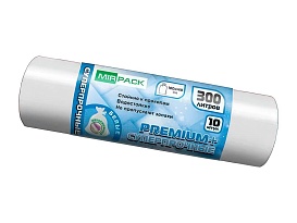Мешки для мусора 300 л, белые, в рулоне 10 шт., ПВД 70 мкм, 1400х1000 мм, PREMIUM+, 300101602 в Кропоткине Мешки для мусора 300 л, белые, в рулоне 10 шт., ПВД 70 мкм, 1400х1000 мм, PREMIUM+, 300101602 в Кропоткине