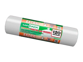 Мешки для мусора 120 л, белые, в рулоне 10 шт., ПНД, 14 мкм, 1100х700 мм, EXTRA, ex1201803 в Кропоткине Мешки для мусора 120 л, белые, в рулоне 10 шт., ПНД, 14 мкм, 1100х700 мм, EXTRA, ex1201803 в Кропоткине