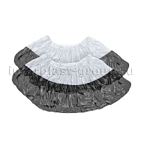 Бахилы бело-черные 1000 шт (500 пар), 48 мкм, двойная подошва, с одной резинкой, Эконом+ в Кропоткине