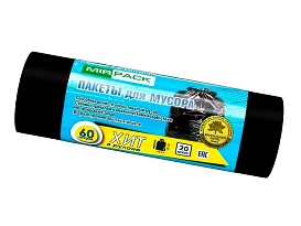 Мешки для мусора 60 л, ароматизированные, черные, в рулоне 20 шт., ПНД, 8 мкм, 800х600 мм, ХИТ, 6020867 в Кропоткине Мешки для мусора 60 л, ароматизированные, черные, в рулоне 20 шт., ПНД, 8 мкм, 800х600 мм, ХИТ, 6020867 в Кропоткине