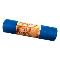Мешки для мусора 100 л, с завязками, синие, в рулоне 10 шт., ПВД, 40 мкм, 840х670 мм, Концепция Быта Vitalux, 604933 в Кропоткине
